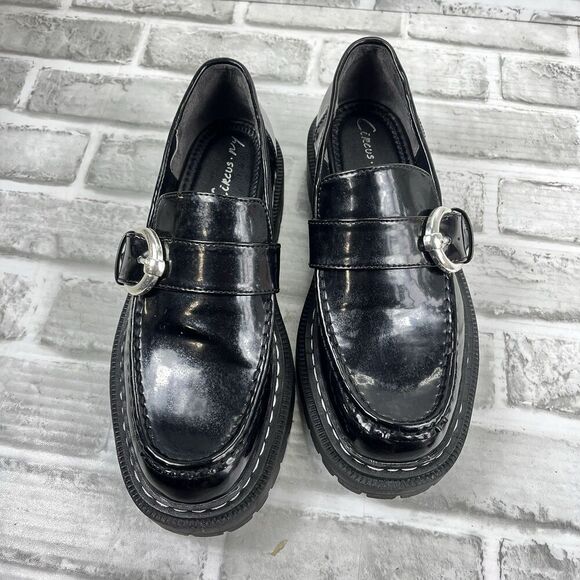 Sam Edelman Black Loafers with Silver Buckle - Picture 10 of 13